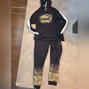 Puma Black and Gold Tracksuit